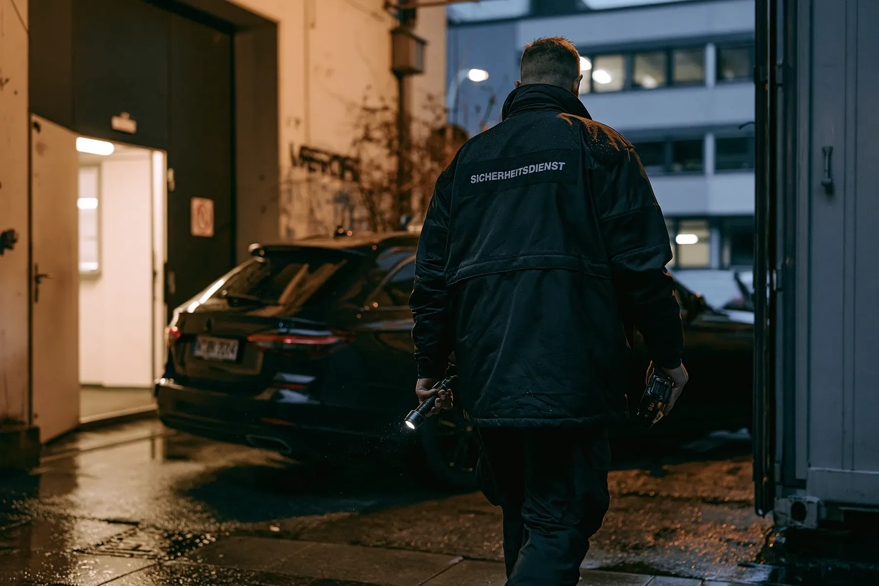 Kontrollgang über ein Betriebsgelände